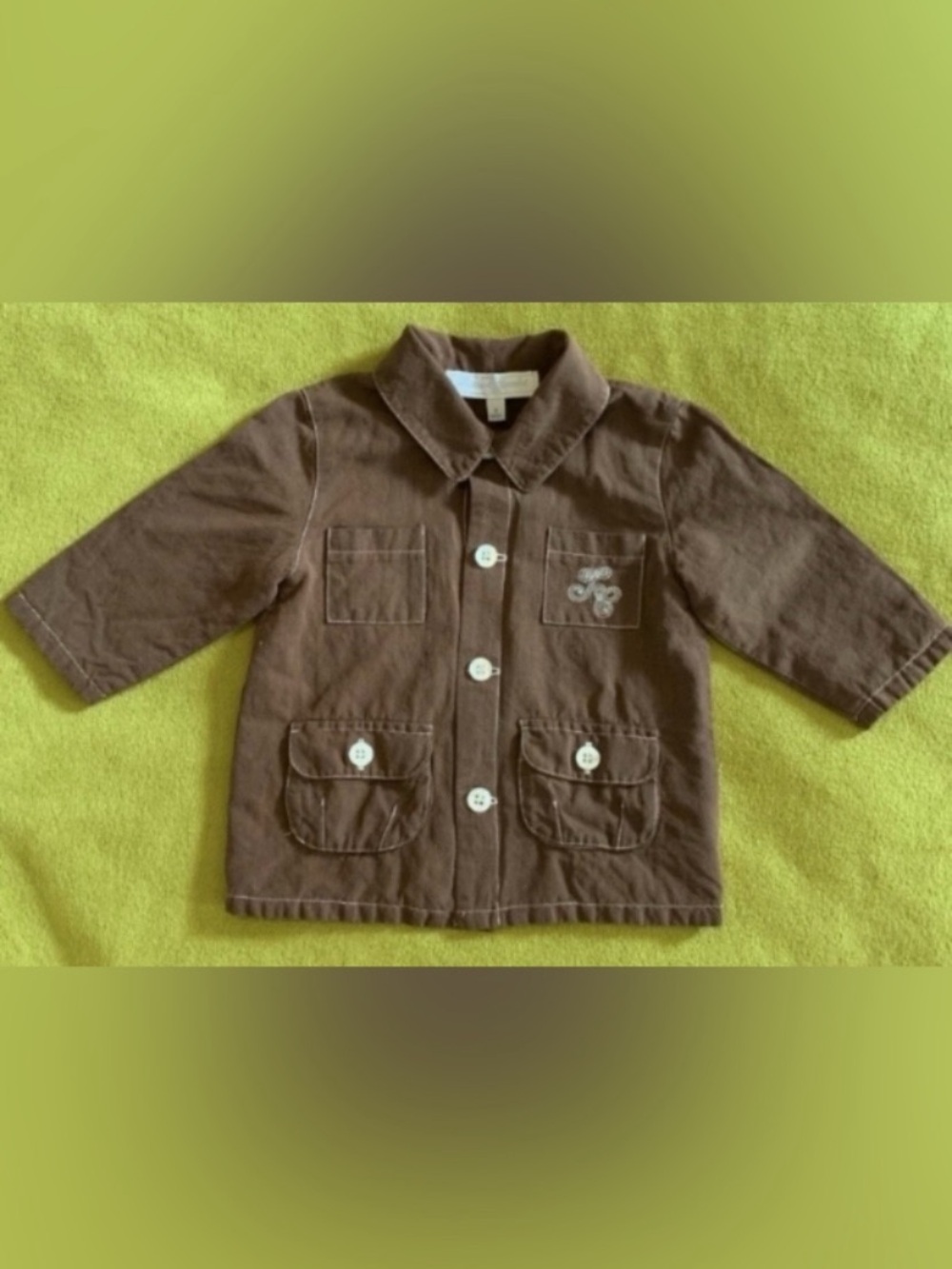 Tartine et Chocolat Brown Button-Front Baby Boy Lightweight Blazer